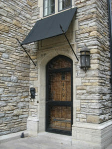 Dramatic residential spear Venetian awning by Acme Awning in Minneapolis