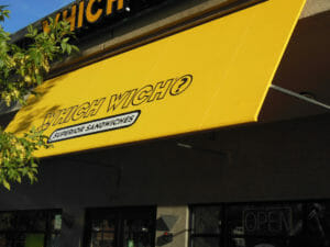 Traditional awning with no valance or ends