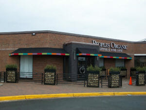 Peoples Organic custom valances help brand their space in the Twin Cities