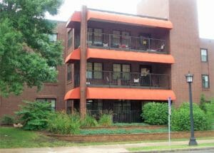 Curved Awnings Minneapolis Apartment