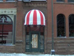 Striped Dome Awning