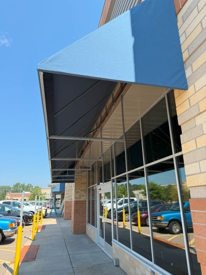 Awning with bird netting in Minnesota
