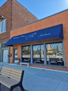 Salon awning with custom graphics by Acme Awning MN