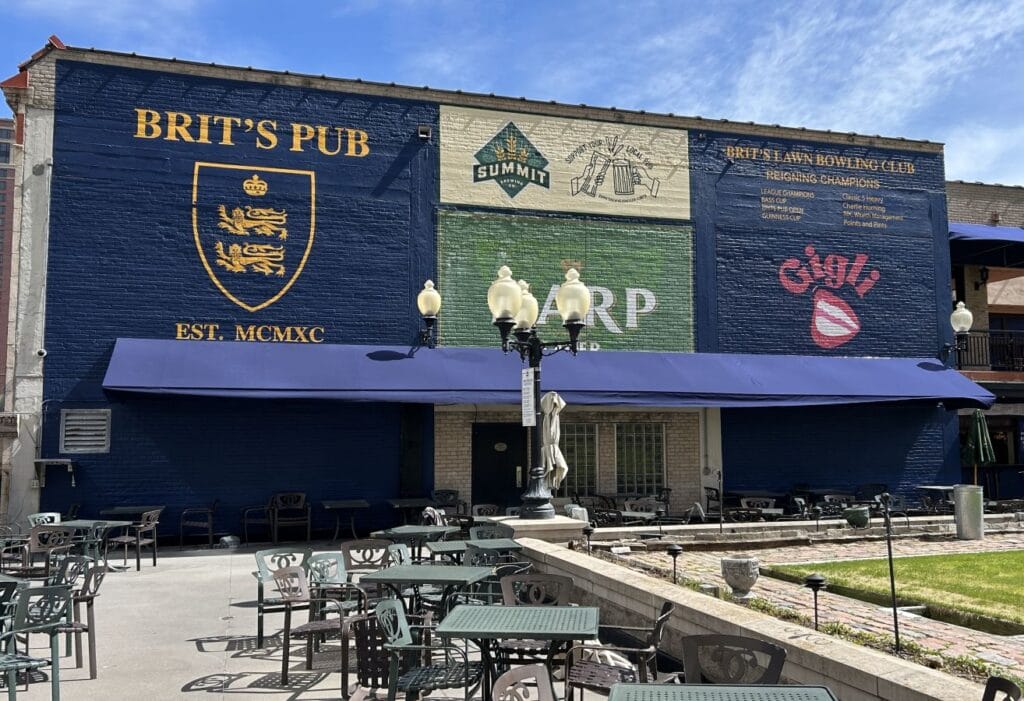 Brit's Pub lawn bowling patio in MN
